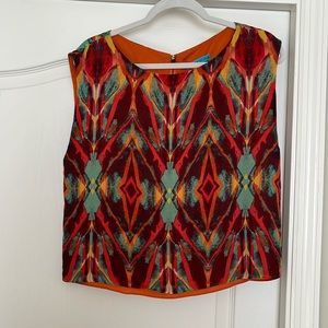 Alice and Olivia silk sleeveless multi colored top